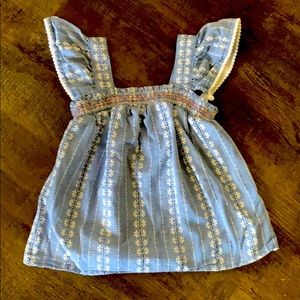 “Art Class” Blue and White Top